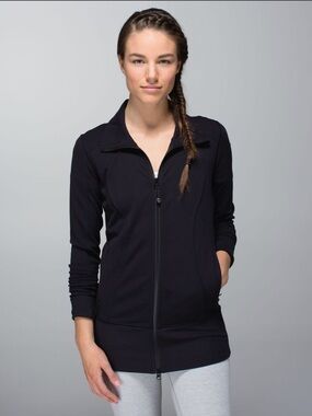 Lululemon Nice Asana Jacket Black Luon Sz 12